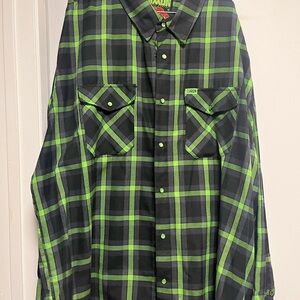 DIXXON Green and Black Casual Button Down Shirt